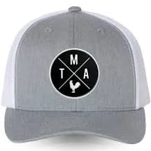 TMA Snapback Trucker Hat Grey & White BLACKOUT EDITION