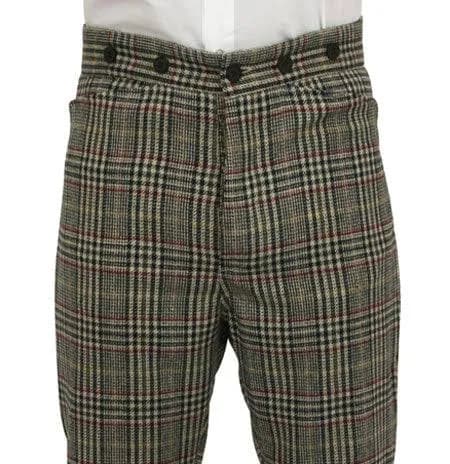 Dickens Men's Victorian Plaid Dress Pants