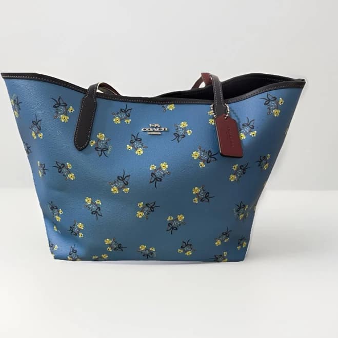 Coach Floral Bow Print City Tote Bag