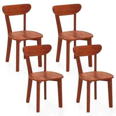 Costway Solid Wood Dining Chair Set of 4