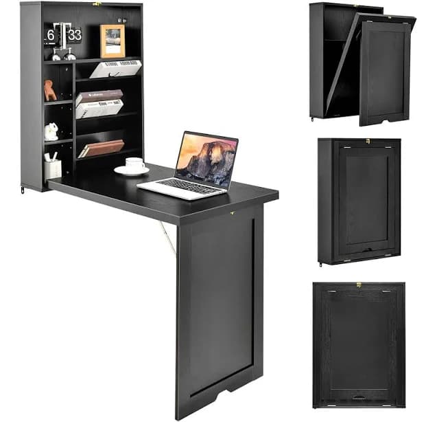 Wall Mounted Fold-Out Convertible Floating Desk