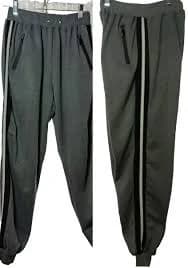Youth Boys 24 x 28 Gray/Black Stripe Jogger Sweatpants Athletic Pants Activewear