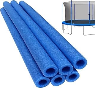 Trampoline Pole Foam Sleeves – Guard Padding, Cushion Tubes | 6 Pieces Replacement Covers for Outdoor Bouncing Safety Secure Fit Sports Equipment Backyard Play Exercise Gear Protection