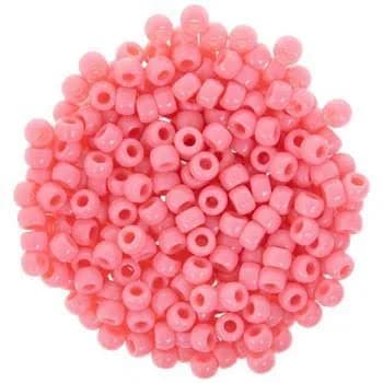 Baby Pink Opaque Faceted Barrel Pony Beads