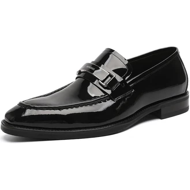 Men's Shiny Patent Leather Bit Loafer