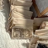 Amazon.com: Uiifan 36 Pcs Travel Jewelry Bag Bulk Zipper Jewelry Pouch Flannel Portable Pocket Organizer for Necklace Earring Women Gift(3.94 x 3.94 Inch,Beige): Clothing, Shoes & Jewelry