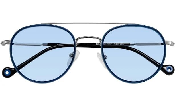 Biko Windsor Double Bridge Round Tinted Sunglasses