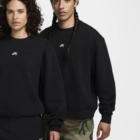 SB Fleece Skate Crew (HQ3035-010, Black/White)