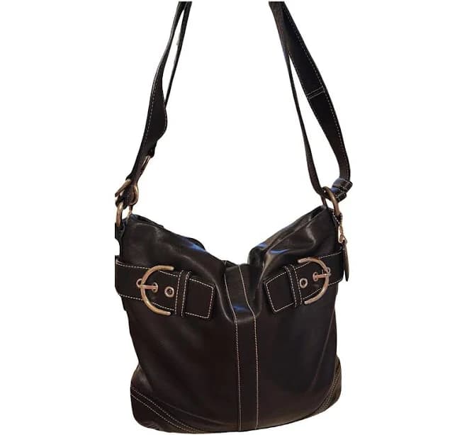 Coach Black Leather Soho Slim Duffle Shoulder Bag