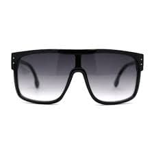 Mens 80s Futuristic Robotic Shield Sport Horn Rim Sunglasses Black Silver Mirror - Walmart Business Supplies