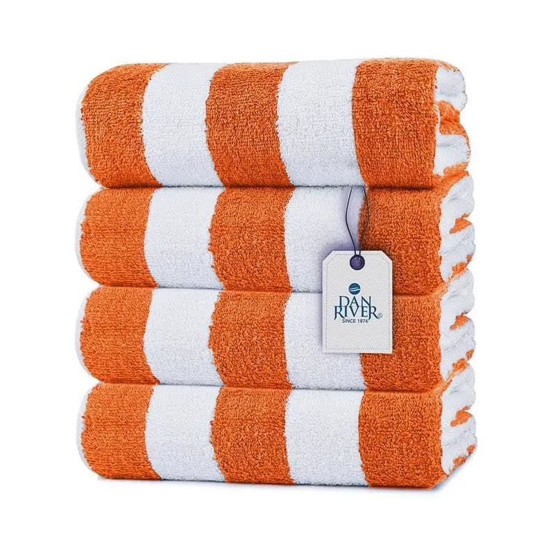 4pcs Cotton Stripe Beach Towel Set