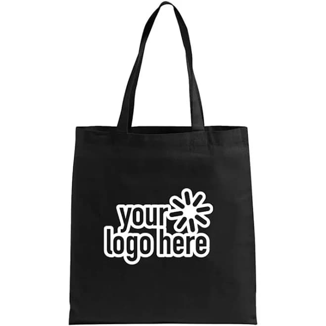 Custom Cotton Promotional Tote Bag - Black