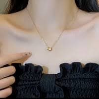 Gold ring pendant necklace women's fashion | Mercari