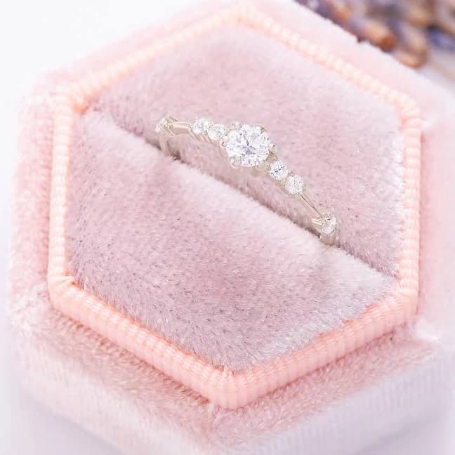 Sterling Silver Minimalist Diamond Engagement Ring