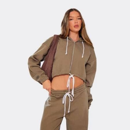 Ego Women's Cropped Hoodie with Contrast Drawstring