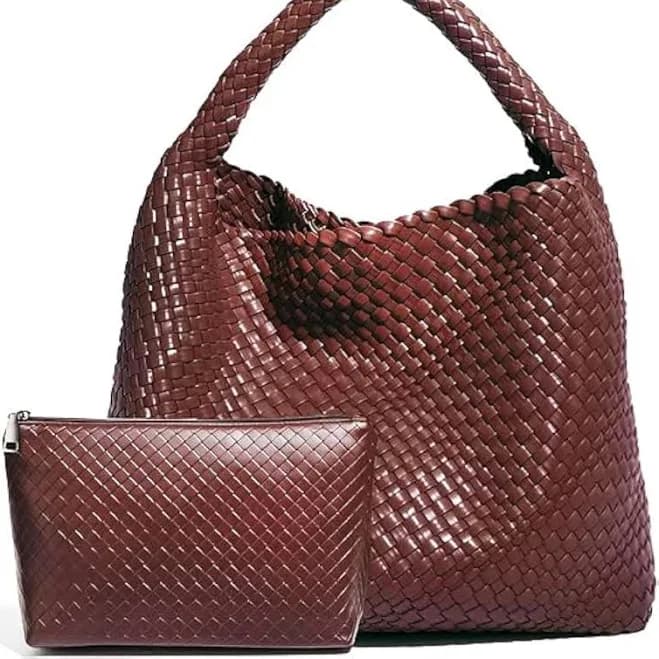 Women's Woven Leather Tote Bag