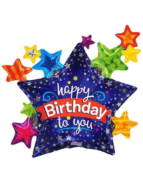 Happy Birthday Many Stars Balloon