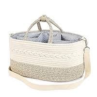 Amazon.com : YeaYee Baby Diaper Caddy Organizer, Shoulder Strap Buckle, 4 Inner Pockets Portable Nursery Storage Basket with Detachable Compartments,100% Cotton Woven Bin (Small, Yellow) : Baby