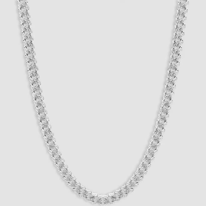 Sterling Silver Iced Out Cuban Link Chain