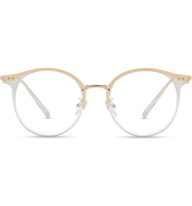 Wide Round Metal Eyeglasses