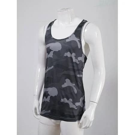 Sinleey Men's Camouflage Sleeveless Workout T-Shirt
