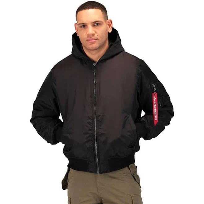 Alpha Industries Men's MA-1 Hooded Oxford Flight Jacket