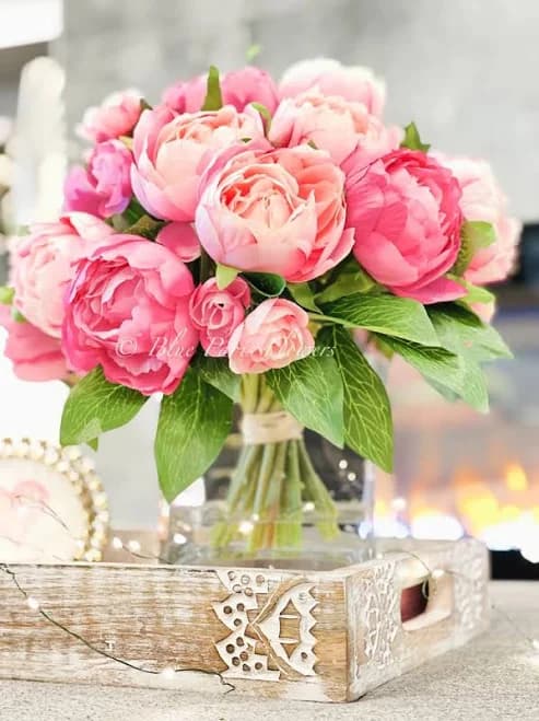 Blue Paris Modern Pink Peony Arrangement