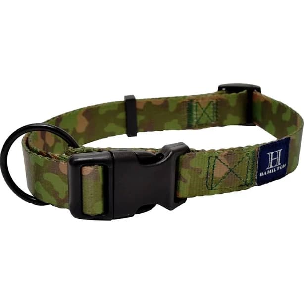 Hamilton Go Boldly Camouflage Polyester Standard Dog Collar, Green, Small/Medium: 12 to 18-in neck, 5/8-in wide