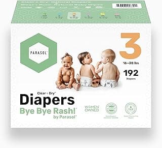 Clear+Dry Disposable Diapers and Clear+Pure Wipes, RashShield Protection, Size 3 (16-28 lbs), Diaper Bundle of 192 Diapers & 240 Wipes