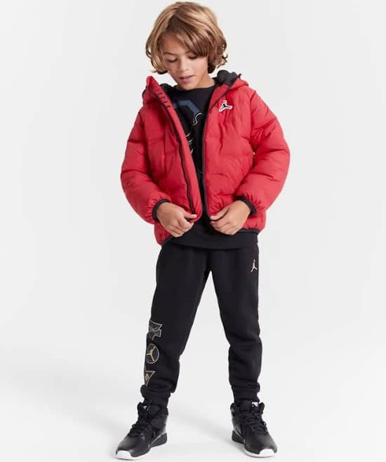 Jordan Big Kids Welded Full-Zip Hooded Puffer Jacket