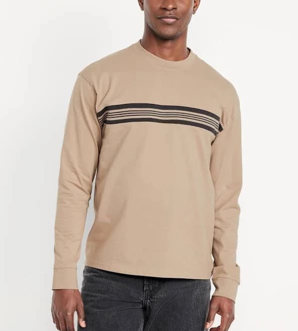 Old Navy Men's Tall Heavyweight Chest-Stripe T-Shirt