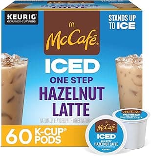 McCafe ICED One Step Hazelnut Latte, Keurig Single Serve K-Cup Pods, 60 Count (6 Packs of 10)