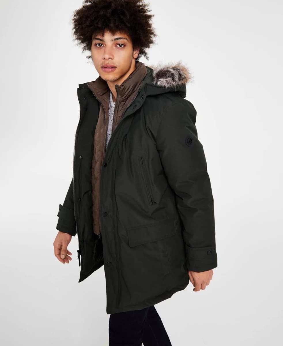 Michael Kors Men's Hooded Bib Snorkel Parka