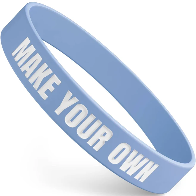 Silicone Wristbands - Fully Customizable - Classic Rubber Bracelets (1ct, Blue 7451) by Wristband Bros