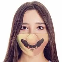 Mario Moustache Face Mask with Pocket & 1 Carbon Filter // Funny Plumber Mouth, Gaming Classics, Retro Gamer, 80s Platformer, Yoshi, Luigi