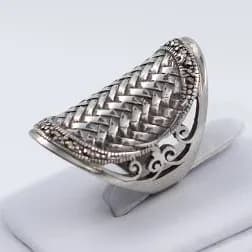 Big Woven Silver Ring