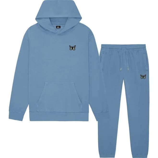 Dalix Women's Butterfly Embroidery Midweight Fleece Sweatsuit