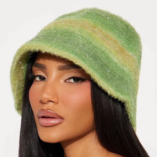 Fashion Nova Women's Brat Behavior Faux Fur Bucket Hat
