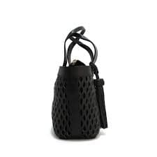 Tulum Black Textured Leather Handbag | bixi awotan | Wolf & Badger