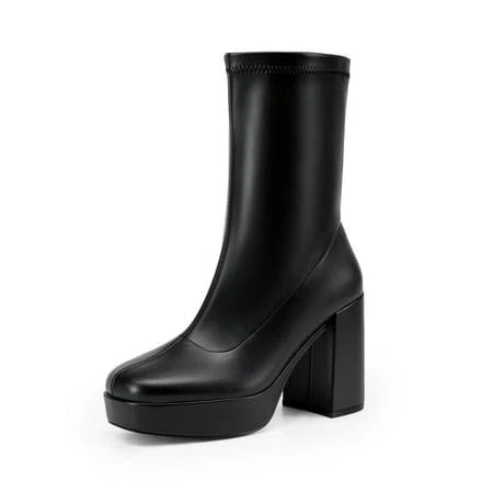 Dream Pairs Y2k Square Toe Platform Mid Calf Boots