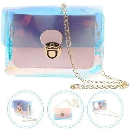 Raindrops Colorful Transparent Chain Handbag