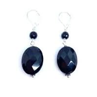 Sterling Silver Onyx Drop Earrings