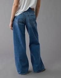AE Dreamy Drape Strigid Low-Rise Ultra Wide-Leg Jean | American Eagle