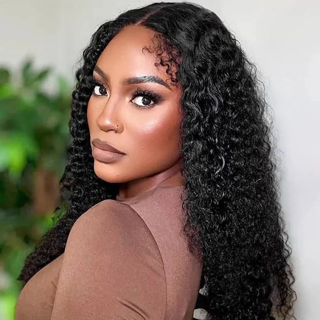 4C Natural Edges Water Wave Lace Front Wigs