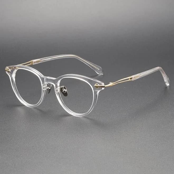 Clear Frame Round Acetate Prescription Glasses LE1106 - Timeless & Elegant