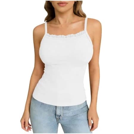 Women's Lace Trim Camisole Tank Tops