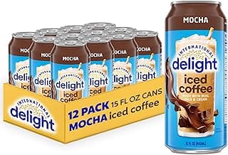 International Delight Iced Coffee, Mocha, Grab and Go Coffee Drinks Made with Real Milk and Cream, 15 FL OZ Can, 12 Count