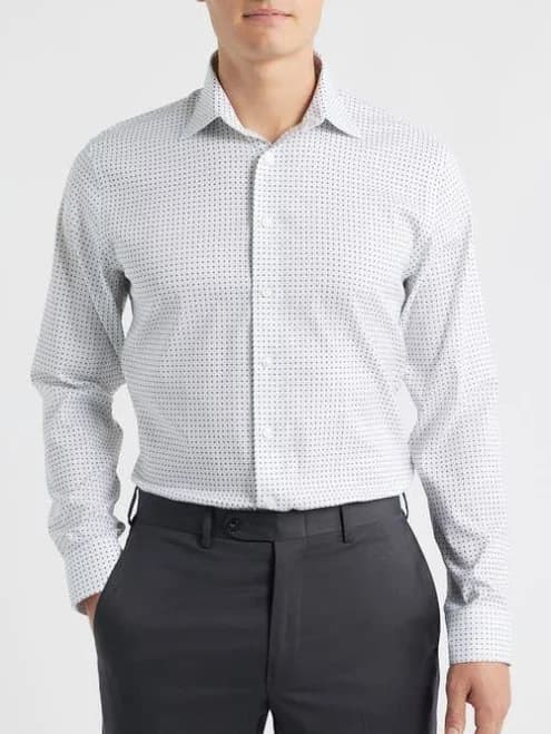 Nordstrom Trim Fit Geometric Print Twill Dress Shirt