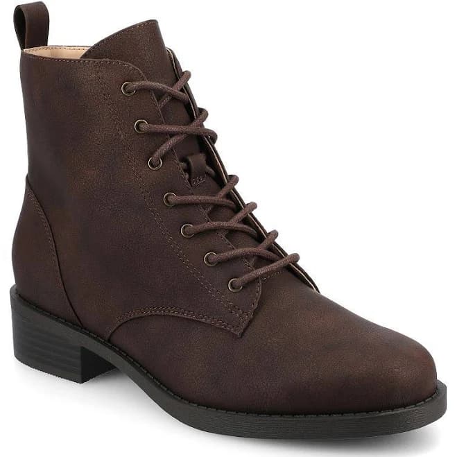 Journee Kodah Wide Lace-Up Ankle Boots