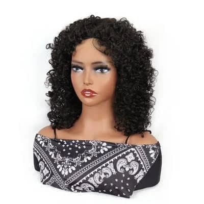 14" Curly Lace Front Wig with Wig Cap